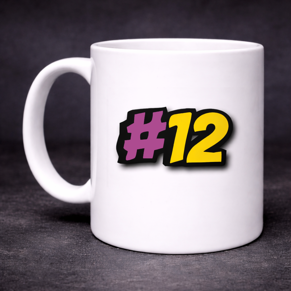 Mug - "#12" Personnalisable (Blanc) – Image 2